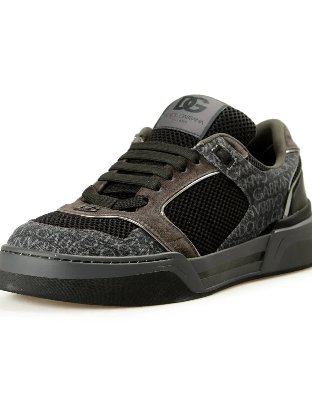 Dolce & Gabbana Men's Logo Print Leather Athletic Sneakers Shoes US 12 IT 45